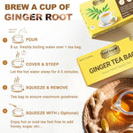 Load image into Gallery viewer, LeafLea 40 Ginger Tea Bags, 100% Pure &amp; Natural from Dried Ginger Root Tea, Spicy &amp; Comforting Herbal Tea Supports Digestion, Caffeine Free, Sugar Free, No Gluten, Non-GMO, Vegan