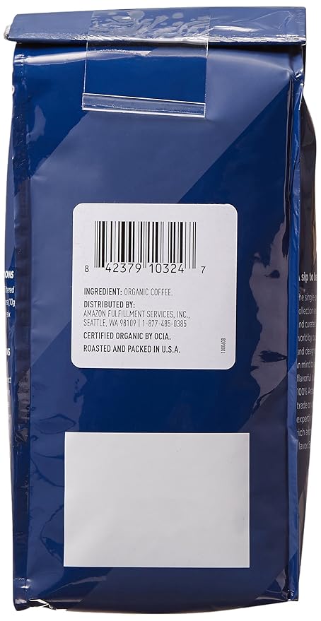 Amazon Fresh, Organic Fair Trade Peru Whole Bean Coffee, Medium Roast, 12 Oz
