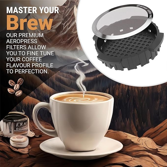 HEXNUB - Reusable Metal Filter for AeroPress Coffee Maker, Stainless Steel Filter Fits AeroPress Original & Go Coffee Press, Fuller Bodied Coffee Than Paper Filters - SILVER MESH