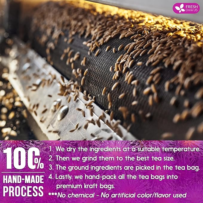 FreshDrinkUS, Premium 30 Milk Thistle Tea Bags, 100% Natural & Pure from Milk Thistle Seeds. Milk Thistle Seed Herbal Tea. Made with Natural Material Tea Bags. No Sugar, No Caffeine, No Gluten, Vegan.