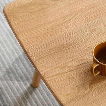 Solid Wood Coffee Table with Drawers - 100% North American FAS Grade Oak, Traditional Mortise and Tenon Craftsmanship, Low Table for Living Room & Home Office Eco-Friendly Finish