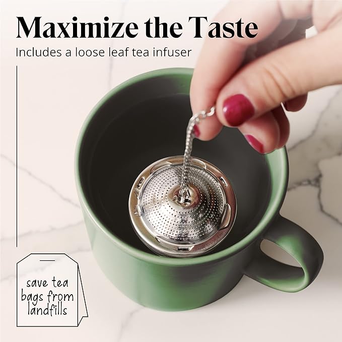 Willow & Everett Whistling Tea Kettle for Stove Top - 3 Liter Tea Pots for Stove Top w/Stainless Steel, Brushed Finish and Strainer - Tea, Coffee & Hot Water Pot, Red