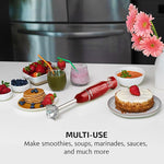 Load image into Gallery viewer, OVENTE Immersion Hand Blender, 300W Electric Handheld Portable Stick Mixer with 2 Mixing Speed and Stainless Steel Blades for Effortless Blending Smoothies, Shakes, Puree or Baby Food, Red HS560R