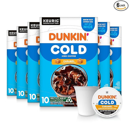 Dunkin' Cold Caramel Flavored Coffee, 60 Keurig K-Cup Pods