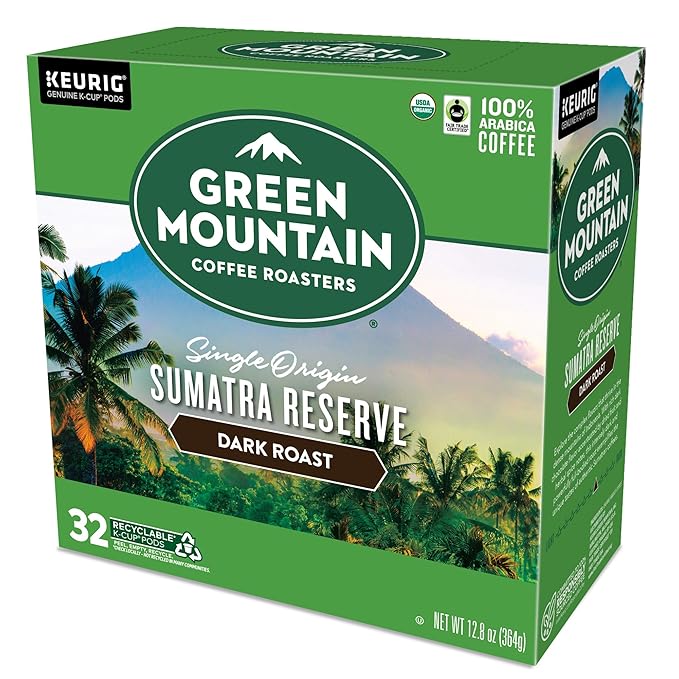 Green Mountain Coffee Roasters Sumatra Reserve Coffee, Keurig Single-Serve K-Cup pods, Dark Roast, 32 Count