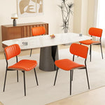 Load image into Gallery viewer, Modern PU Leather Dining Room Chairs Set of 4, Upholstered Kitchen Chairs with Walnut Bentwood Back and Metal Legs Adjustable Feet for Kitchen Dining Room(Orange)