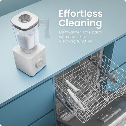 Chefman Obliterator 48 oz Countertop Blender for Smoothies, 1380W Motor to Crush Ice, Nuts, and Frozen Fruit with Stainless Steel Blade, Auto Blend Function, Includes Tamper and Scraper