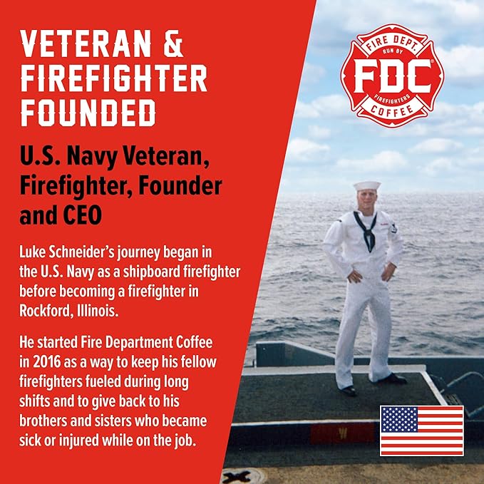 Fire Department Coffee - Gives Back to Firefighters - Backdraft Espresso Ground Coffee - Smooth & Rich - Roasted in the USA - Handcrafted with Premium Coffee Beans - Veteran Owned - 12 oz