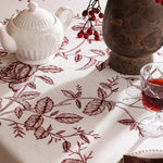 Load image into Gallery viewer, Designer Vintage Linen Extra Long Rectangle Tablecloth,Red Floral Pattern Linen Stain Resistant Table Cloth,Decor Tablecloths for Dining Thanksgiving Kitchen Party,63"*110"-Harmony