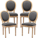 Load image into Gallery viewer, Vintage French Country Dining Chairs Set of 4, Linen Fabric Dining Chairs with Solid Wood Legs, Grey 4 Dining Chair Set, Sillas para Comedor, Kitchen &amp; Dining Room Chair (Gray, Linen, 4Pcs)