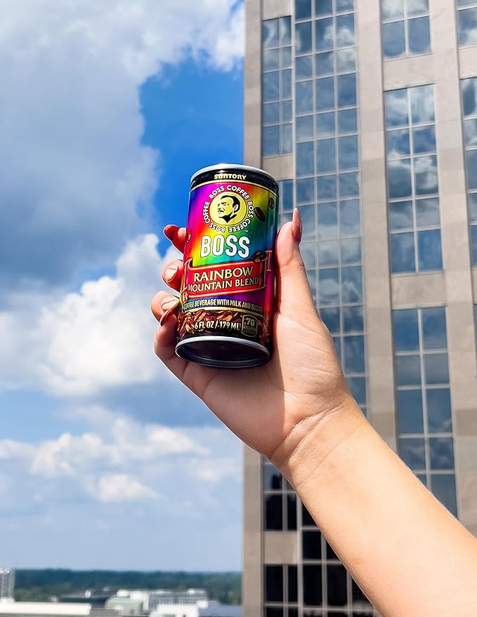 BOSS Coffee by Suntory – Rainbow Mountain Blend Japanese Flash Brew Coffee, 6oz 12 Pack, Imported from Japan, Espresso Doubleshot, Ready to Drink, Contains Milk, No Gluten