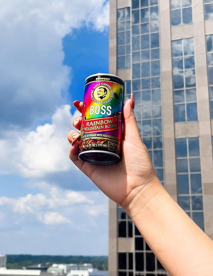 BOSS Coffee by Suntory – Rainbow Mountain Blend Japanese Flash Brew Coffee, 6oz 12 Pack, Imported from Japan, Espresso Doubleshot, Ready to Drink, Contains Milk, No Gluten