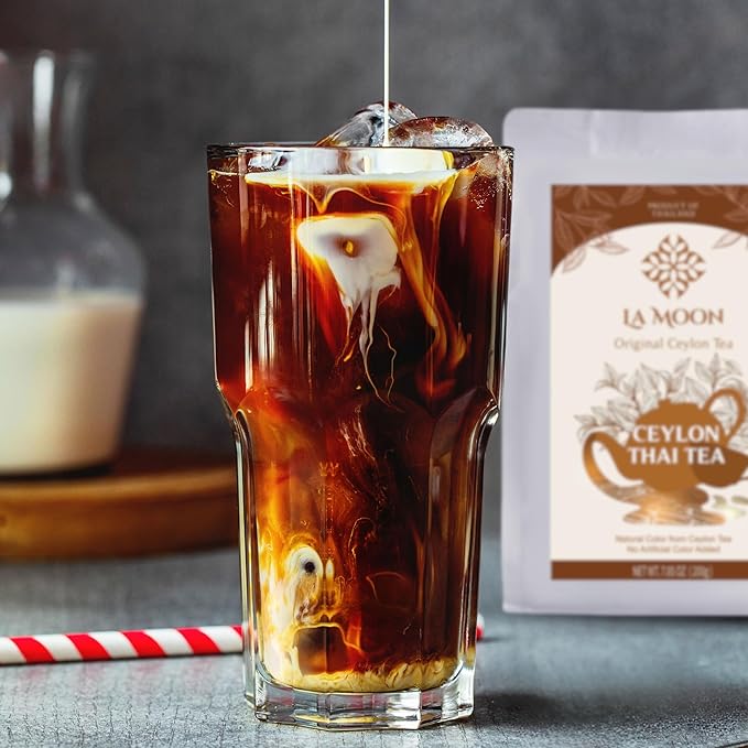 LA MOON TEA - Ceylon Thai Tea – Authentic Thai Iced Tea Blend | 100% Ceylon Black Tea, No Artificial Colors or Additives, Premium Loose Leaf for Milk Tea, Bubble Tea, and Iced Drinks