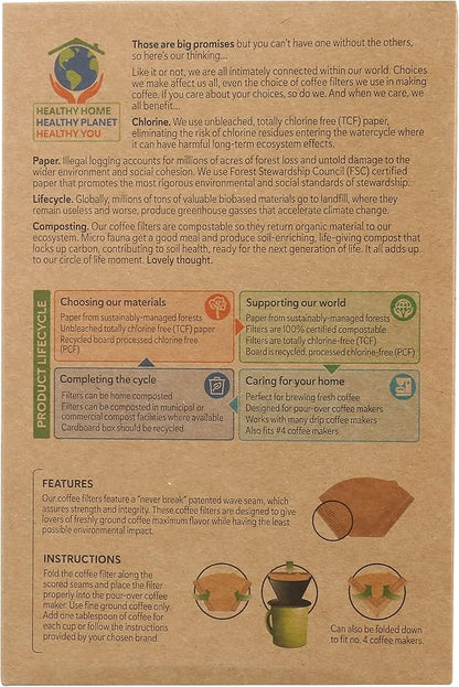 If You Care Multi-Use Coffee Filters, Great for Pour Over, Unbleached, 80 Count