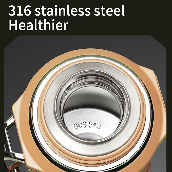 Large Coffee Thermoses for Hot Drinks Stainless Steel Thermoses 2QT 64oz Vacuum Insulated Bottle With Cup Handle Keeps Liquids Hot And Cold For Up To 24 For Outdoor Gathering Camping