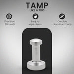 Load image into Gallery viewer, Rattleware Premium Aluminum Espresso Tamper (55 mm) - Ideal for Baristas &amp; Coffee Lovers - Sleek Material &amp; Design - Ultimate Tamping Precision &amp; Consistency
