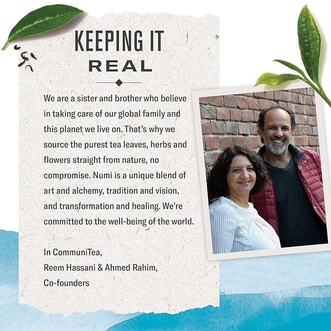 Numi Organic Ginger Lemon Tea, 100 Tea Bags, Organic Decaf Green Tea, Ginger, Lemongrass & Lemon Verbena, Decaffeinated