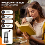 Load image into Gallery viewer, Manual Coffee Grinder with 8 Adjustable Coarseness Settings, Hand Crank Coffee Mill with Ceramic Burr for Espresso Beans, French Press, Pour Over, Drip Coffee – Rustproof, Non-Dulling