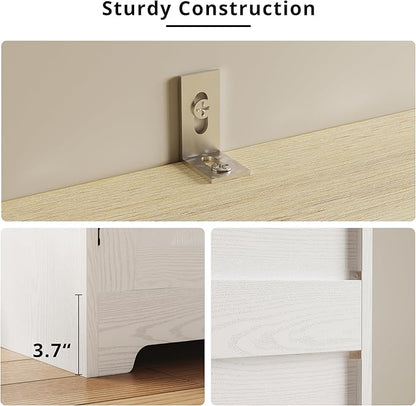 IRONCK Buffet Cabinet with Storage, Sideboard Storage Cabinet, Kitchen Cabinet with Drawers and Doors, Natural Wood