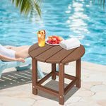 Load image into Gallery viewer, LZRS Round Adirondack Patio Side Table End Table, Outdoor Side Tables for Patio, Backyard,Pool, Indoor Companion, Easy Maintenance &amp; Weather Resistant(Brown)