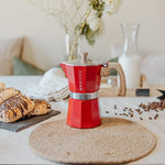 Load image into Gallery viewer, GROSCHE Milano Stovetop Espresso Maker Moka Pot 9 espresso Cup, 15.2 oz, Red - Cuban Coffee Maker Stove top coffee maker Moka Italian espresso greca coffee maker brewer percolator
