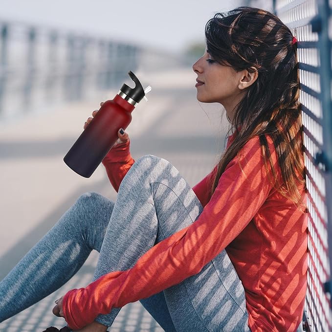 Volhoply 17oz Insulated Water Bottle Bulk 8 Pack,Stainless Steel Kids Water Bottles with Straw Lid,Double Wall Vacuum Metal Water Flask,Reusable Sports School Keep Cold (Eight Color,8 Set)