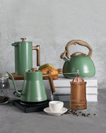 Load image into Gallery viewer, POLIVIAR Manual Coffee Grinder, Coffee Bean Grinder with Adjustable Ceramic Burr, Vintage Style Wooden Hand Coffee Grinder, Large Capacity Burr Coffee Grinder with Brush and Spoon (JX2022-CG20)