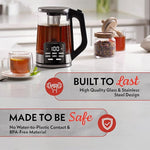 Load image into Gallery viewer, Gourmia Electric Programmable Glass Kettle – 1.7L Temperature Control Tea &amp; Coffee Kettle with Digital Touch Display, 6 Presets, Keep Warm, Removable Stainless Steel Infuser, 360° Swivel Base – Red