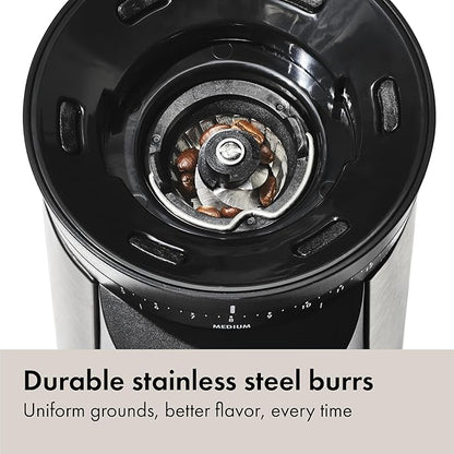 OXO Brew Conical Burr Coffee Grinder - Silver, Stainless Steel Burrs, One-Touch Automatic Smart Grind