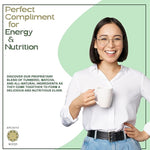 Load image into Gallery viewer, Ancient Roots Turmeric Matcha Mix - With Cinnamon, Ginger, and Black Pepper - All-Natural, Low-Calorie, Powdered Tea Mix, Sugar-Free 3.5 oz. Turmeric (33 servings)