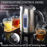 Load image into Gallery viewer, Mixpresso Stainless Steel Electric Kettle, Cordless 1.7L Electric Kettle Temperature Control,1500W Electric Tea Kettle with Viewing Window 2 Hr Keep Warm, Water Boiler with Auto-Off, Boil-Dry System