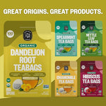 Load image into Gallery viewer, FGO Organic Roasted Dandelion Root Tea, 100 Count, Eco-Conscious Tea Bags, Resealable Bag, Caffeine Free, Packaging May Vary (Pack of 1)