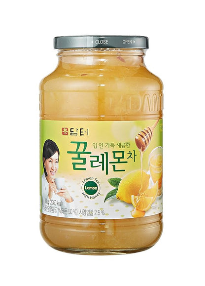 Damtuh Honey Lemon Tea 2.2lb (35.3 fl oz) – Traditional Korean Preserved Lemon with Honey, Refreshing Citrus Herbal Tea, Lemon Marmalade Preserve