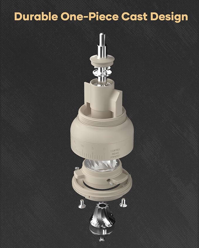 Cocinare ESSENCE GO B38 Ultra Manual Coffee Grinder – with Carrying Case Hand Grinder Capacity 30g, GhostEdge Ultra Burr & 80 Grind Settings, Perfect for Pour-over, Espresso, Cold Brew (Vintage White)