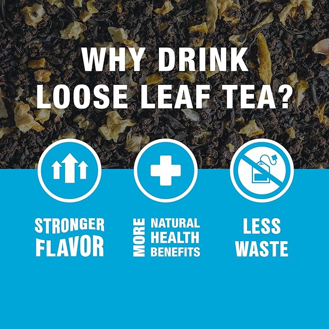 Tiesta Tea - Lemon Black Tea, Loose Leaf, Lemon Citrus Black, Premium High Caffeinated Blends, Make Hot or Iced, Brews Up to 200 Cups, 16 Ounce Resealable Bulk Pouch