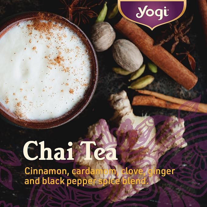 Yogi Tea Chai Rooibos Tea - 16 Tea Bags per Pack (6 Packs) - Spiced Organic Rooibos Tea - Provides Antioxidants - Caffeine-Free - Includes Cardamom, Cinnamon, Ginger & Clove