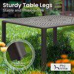 Load image into Gallery viewer, PHI VILLA Aluminum Patio Dining Tables for 8 Person, 53" Square Outdoor Table with 2.1" Umbrella Hole, Lawn Garden Tables for Outside All Weather