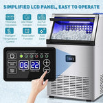 Load image into Gallery viewer, Commercial Ice Maker Machine, 175Lbs/24H with 45Lbs Storage, 55Pcs Clear Ice Cubes in 8-15Mins, Freestanding Stainless Steel Ice Machine for Home, Bar, Party, Office - Fast Ice Making &amp; Easy to Clean
