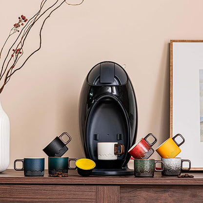 Espresso Cups Set of 2, 2 oz Ceramic Espresso Cups, Demitasse Cups for Tea or Coffee (Blue)