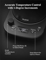 Load image into Gallery viewer, KLEAH Gooseneck Electric Kettle with Temperature Control - 0.8L Automatic Shut Off Tea &amp; Coffee Kettle, Hot Water Boiler Pour Over Coffee Kettle, 1200W Quick Heating Keep Warm, Black