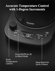 KLEAH Gooseneck Electric Kettle with Temperature Control - 0.8L Automatic Shut Off Tea & Coffee Kettle, Hot Water Boiler Pour Over Coffee Kettle, 1200W Quick Heating Keep Warm, Black