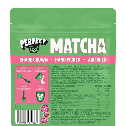 Perfect Ted Matcha | Summer Berry 75g | Ceremonial Grade Matcha Latte Powder | Japanese Matcha Tea Powder | Matcha Fuel (30 Servings)