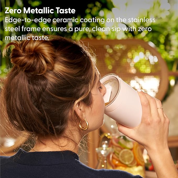 W&P Porter Insulated Tumbler 20 oz | No Metallic Aftertaste Ceramic Coated for Water, Coffee, & Tea | Wide Mouth Vacuum Insulated | Dishwasher Safe, Cream