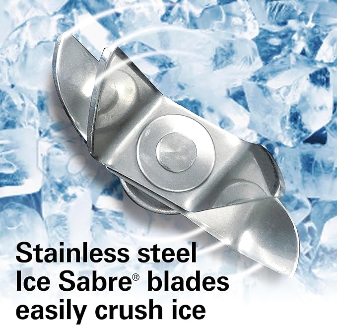 Hamilton Beach Wave Action Blender for Smoothies, Stainless Steel Ice Sabre Blades, 40oz Glass Jar, 800 Watts, Quiet Design, Black (58175)