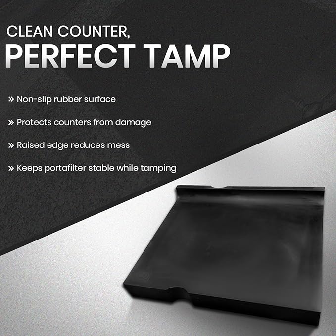 Rattleware Premium Tamping Mat - Non-Slip Espresso Packing Surface, Heatproof, Durable Rubber, Protects Countertops, Kitchen & Coffee Bar Essential (8" x 10")