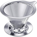 Load image into Gallery viewer, Pour Over Coffee Dripper, Slow Drip Paperless Coffee Filter, Stainless Steel Pour Over Coffee Maker for Single Cup Brew, Double Mesh Design of Manual Reusable Cone Filter.