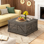 Load image into Gallery viewer, Coffee Table with Storage, 31.5" W Farmhouse Lift Top Wood Square Center Table with Charging Station, Rustic Cocktail Tables with Flip Top Lids for Living Room, Home Office, Grey