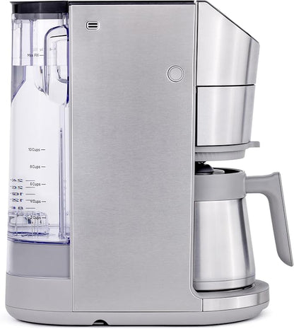 GE Profile Smart Grind & Brew Coffee Maker w/Podless Single Serve, 90oz Water Reservoir, 10 Cup Thermal Carafe, Voice Control, Adjustable Burr Grinder, SCA Certified, Barista-Quality, Stainless Steel