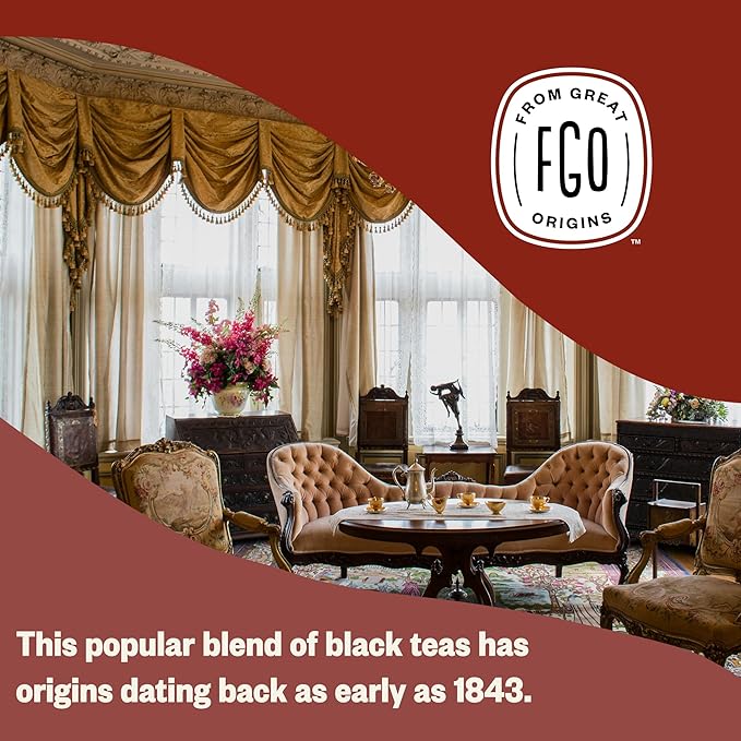 FGO Organic English Breakfast Black Tea, 100 Count, Eco-Conscious Tea Bags, Resealable Bag, Packaging May Vary (Pack of 1)