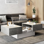 Load image into Gallery viewer, Modern Coffee Table with Large Storage for Living Room, Farmhouse Living Room Center Table Mesas De Centro para Salas Modernas Nesting Tables for Reception Room, Grey